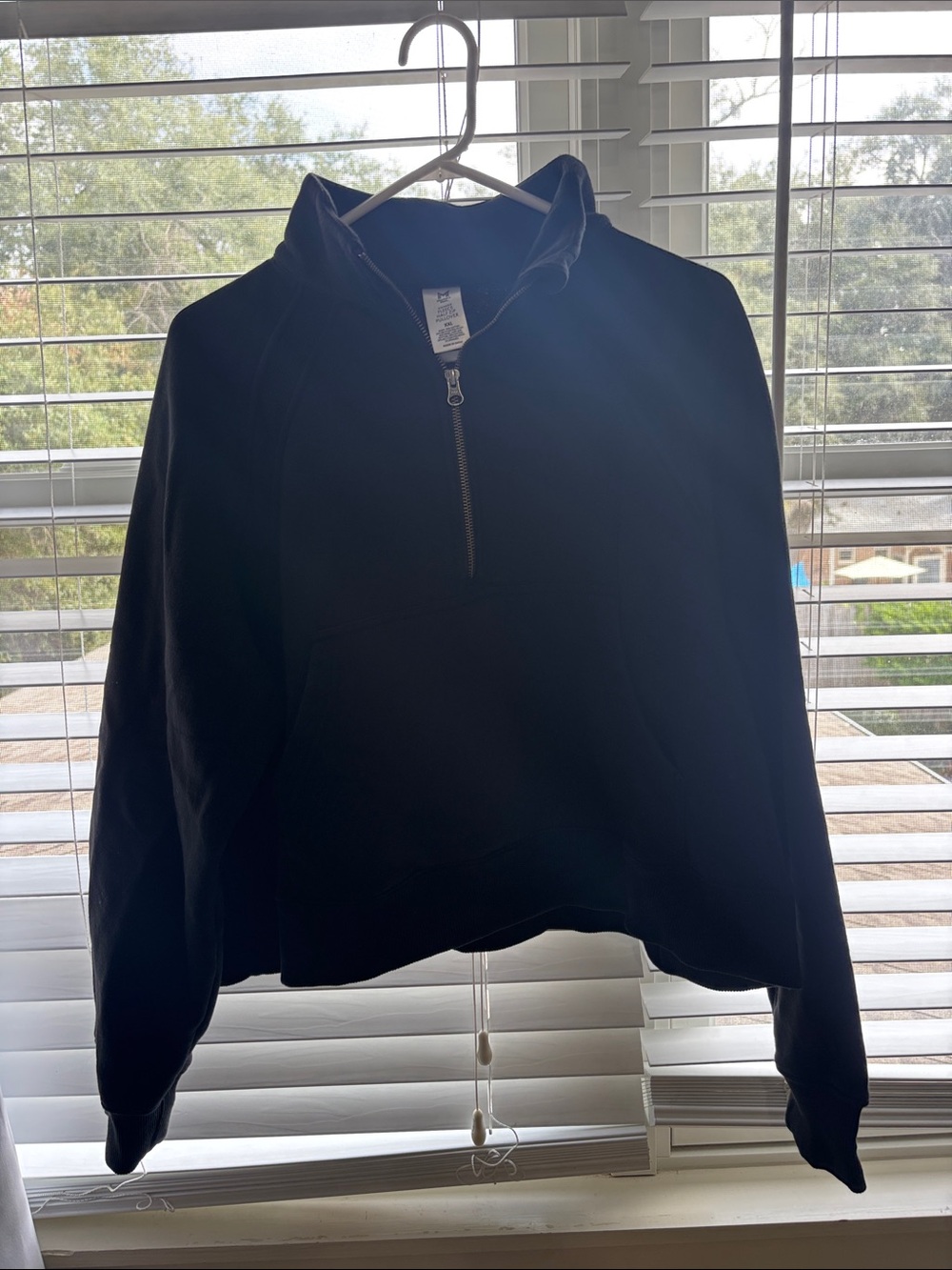 Women’s Black Half-Zip Crew Sweater Pullover